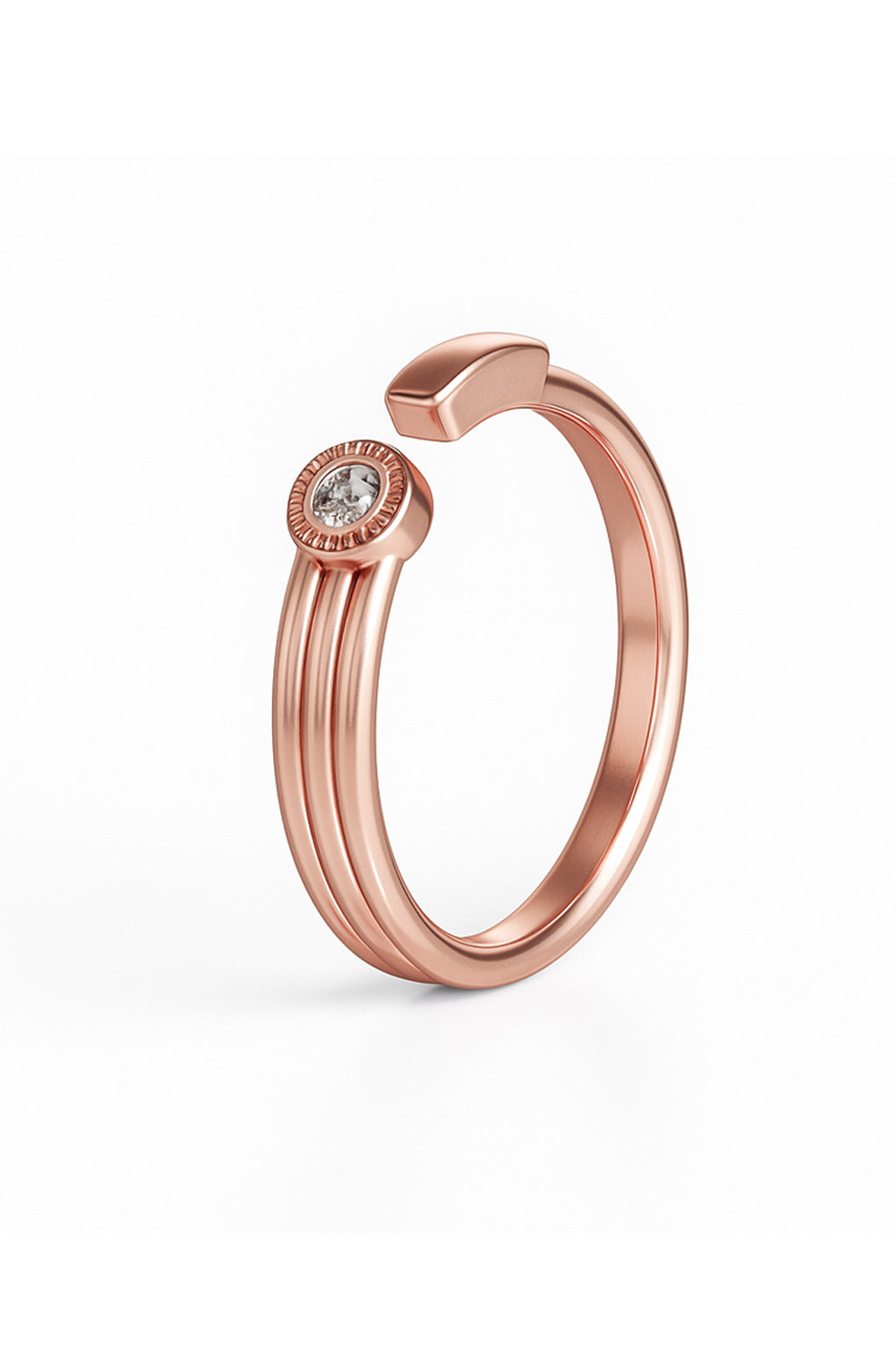 Jewello adorable rose gold plated and studded American diamond Adjustable finger ring for the women and girls.