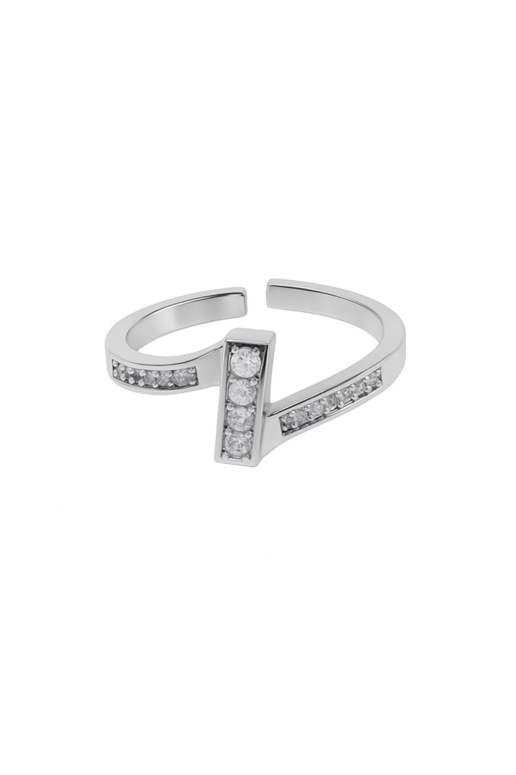 Jewello adorable oxidize silver and studded American diamond Adjustable finger ring for women and girls.