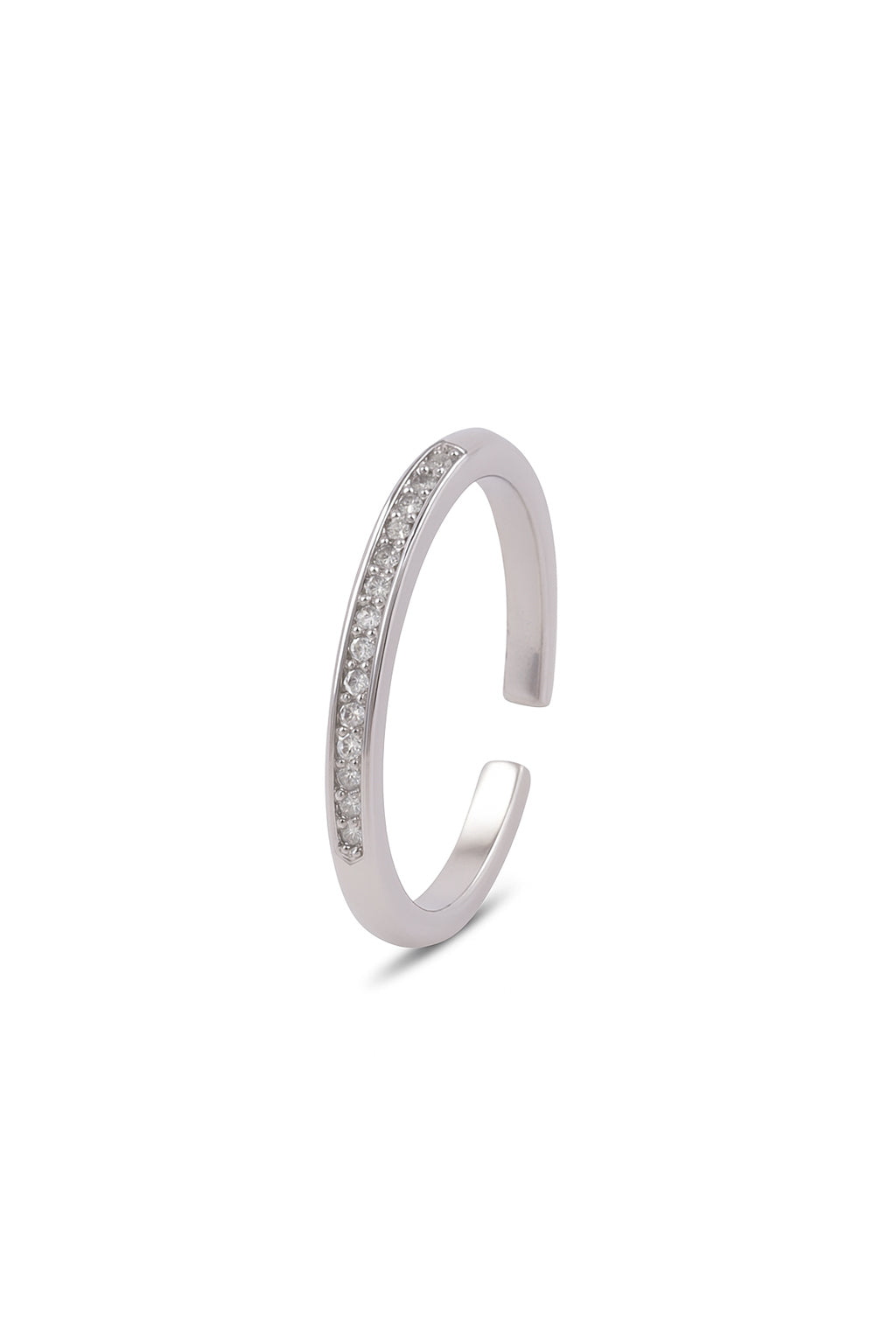Jewello alluring silver adjustable finger ring for the women and girls.