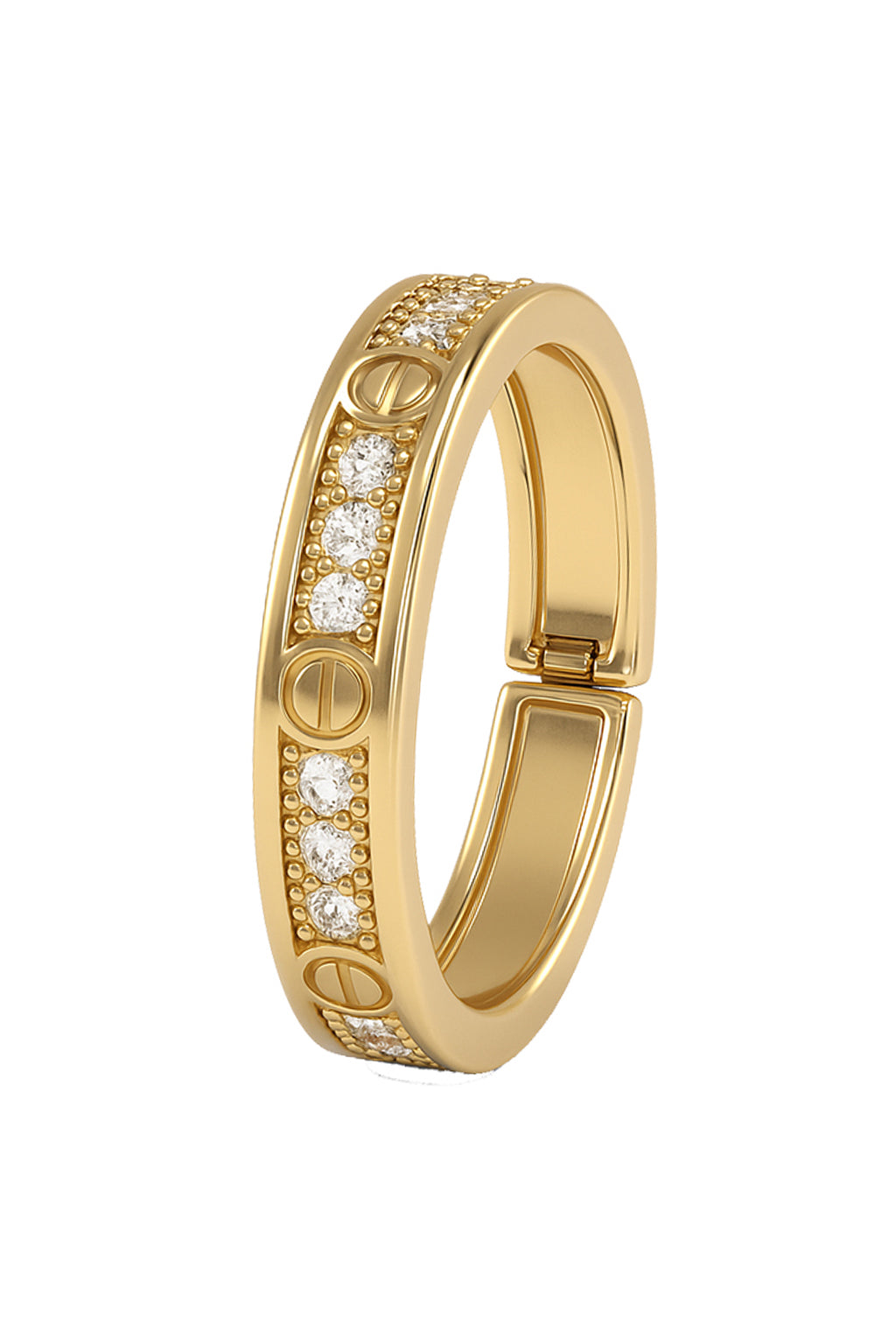 Jewello beautiful gold plated and studded American diamond Adjustable finger ring women and girls.