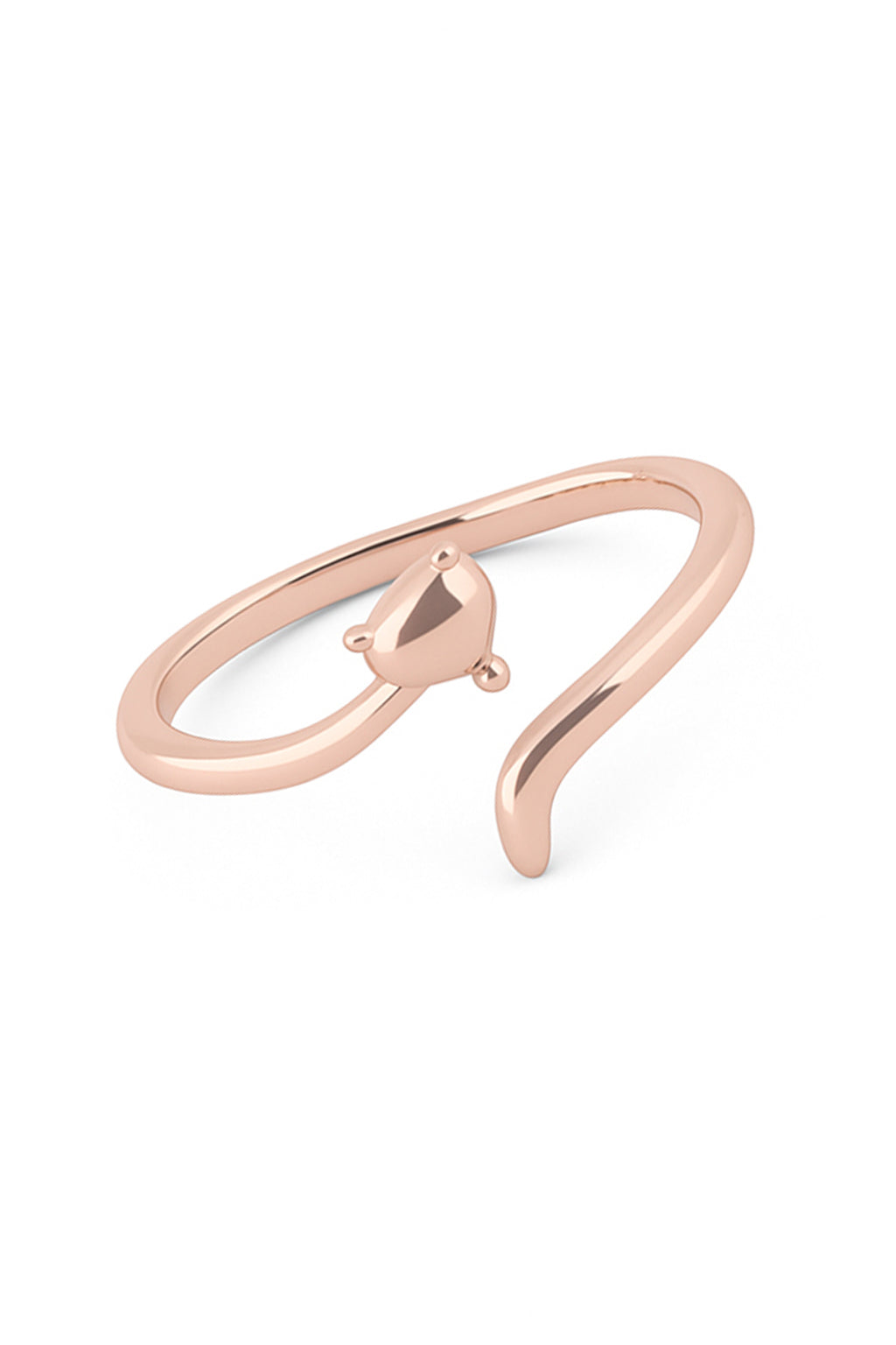 Jewello fancy rose gold plated Adjustable finger ring for women and girls.