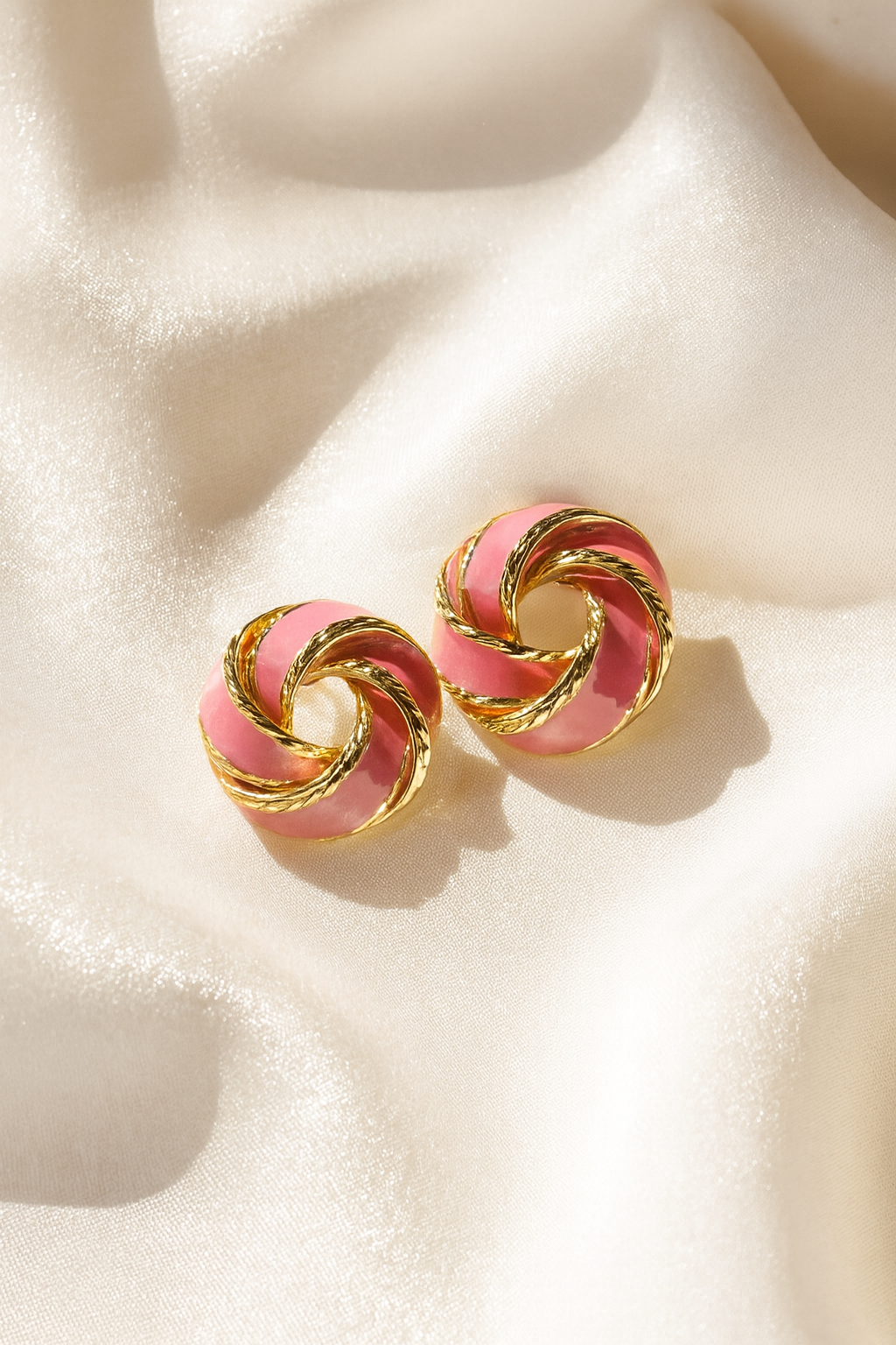 Jewello trendy gold plated pink dainty earring for women and girls.