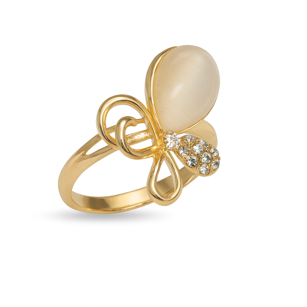 Jewello stylish floral design with light white stone stud chain pendant set for women and girls.