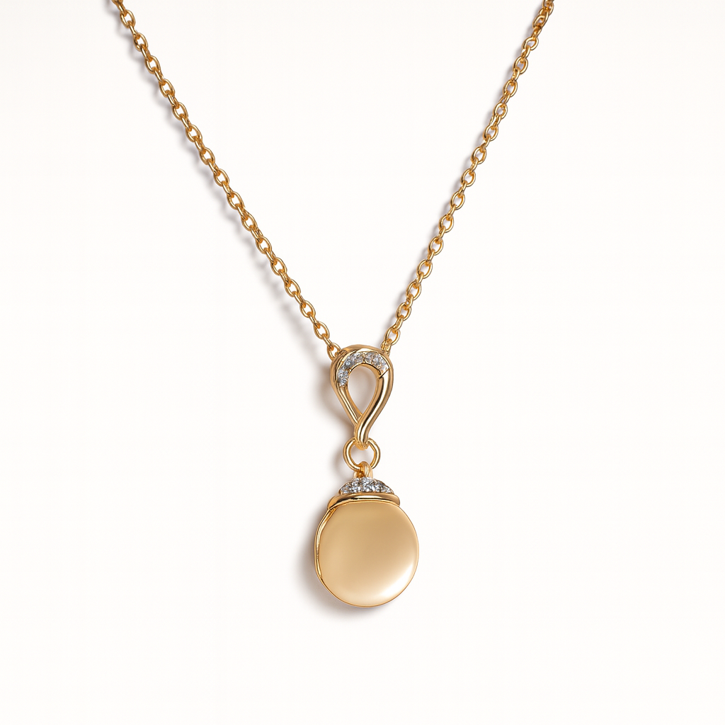 Jewello elegant gold plated with white stone stud earring, finger ring, chain pendant set for women and girls.