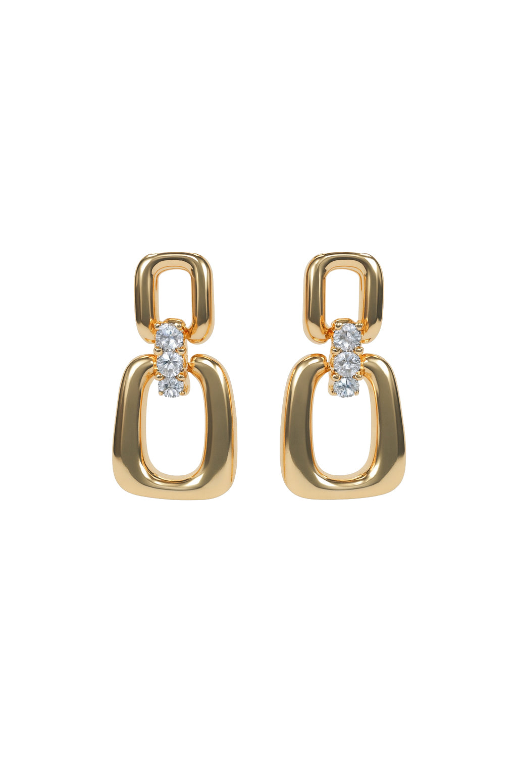 Jewello sterling fancy gold plated square design anti tarnish Korean earring for women and girls.