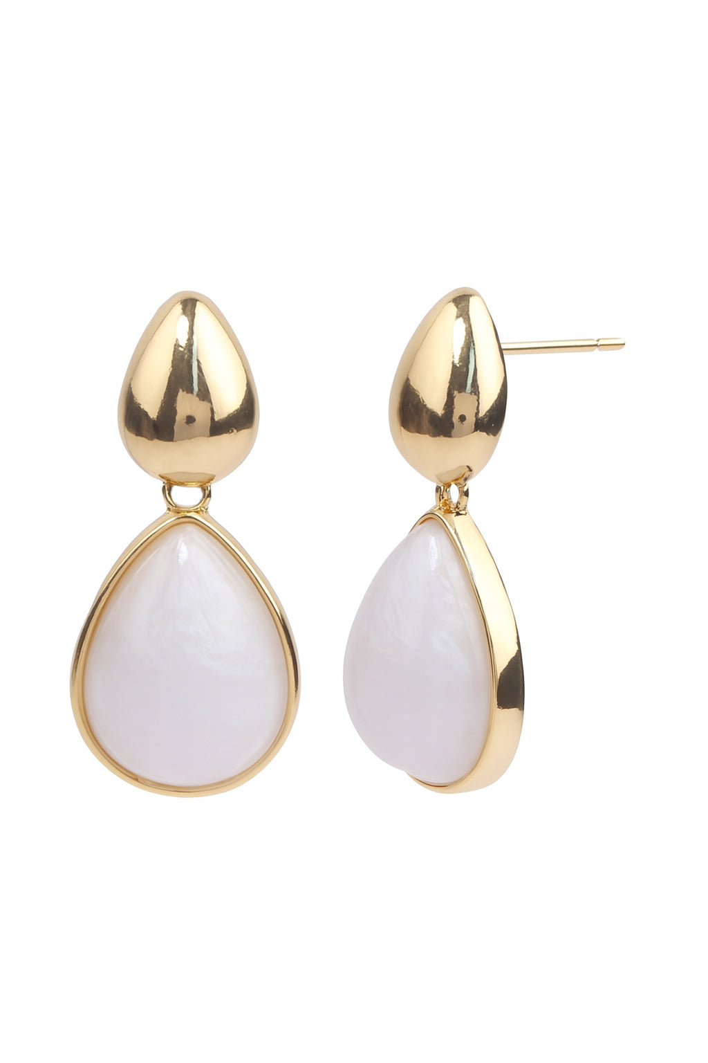 Jewellodelicate sterling gold plated tear drop design anti tarnish dangle Korean earring for women and girls.