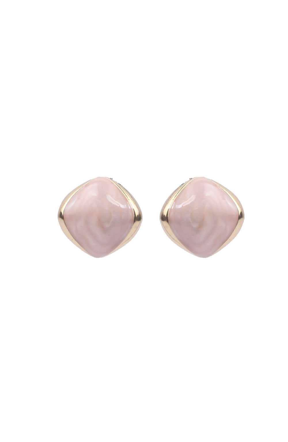 Jewello trendy gold-plated square design with radiant pink stone stud dainty Korean earring for women and girls.