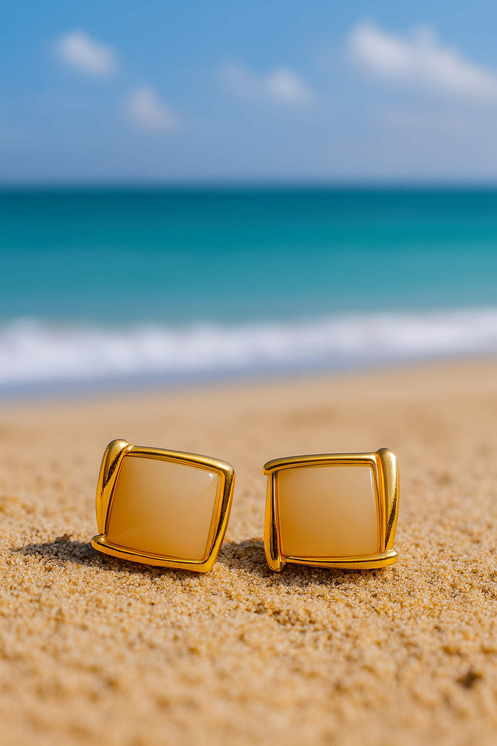 Jewello Stylish gold-plated square design square stone stud dainty korean earring for women and girls. Daily wear earring, party wear earring. Gift for her.