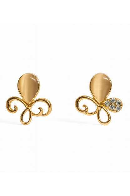 Jewello stylish floral design with light white stone stud chain pendant set for women and girls.