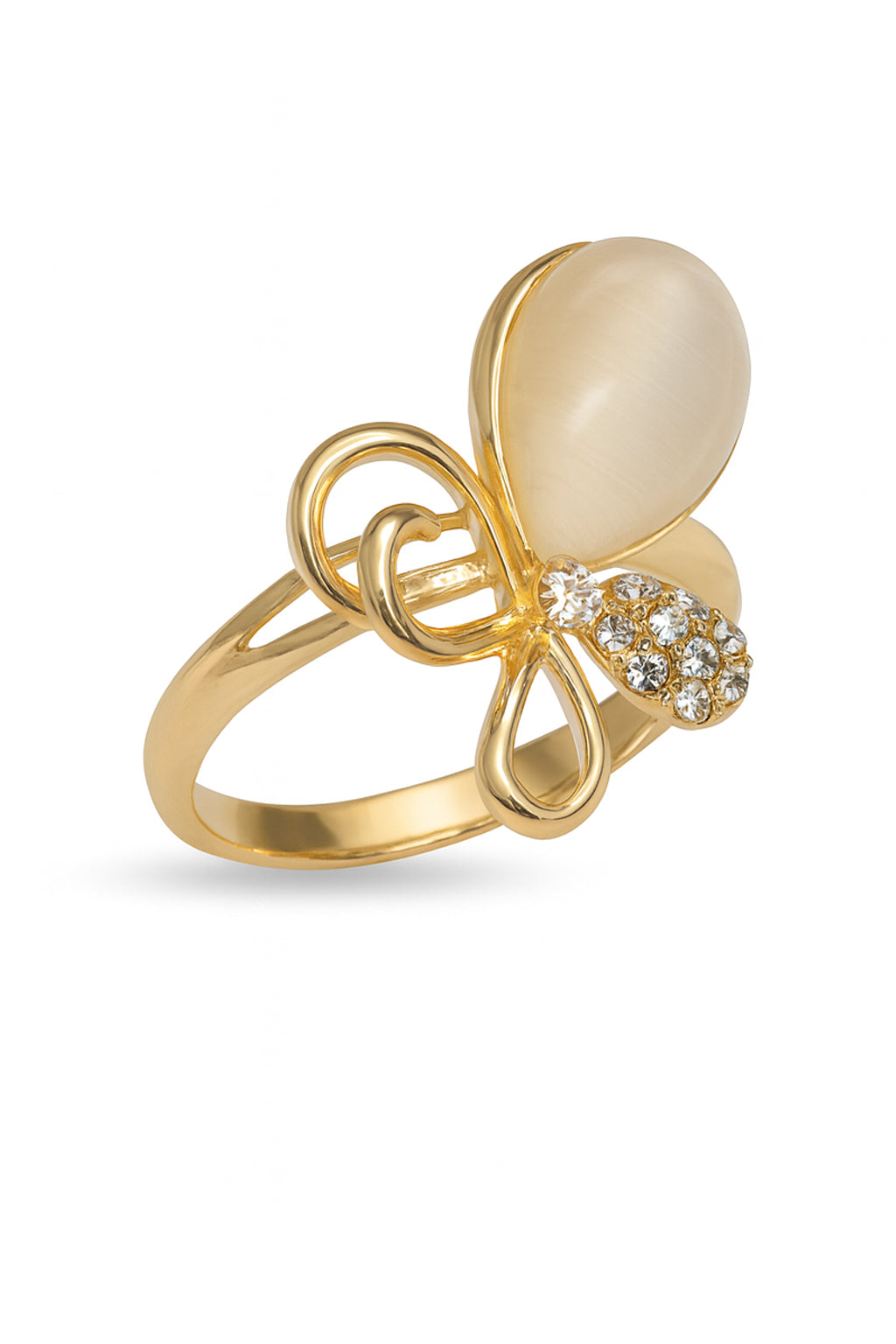 Jewello stylish floral design with light white stone stud chain pendant set for women and girls.