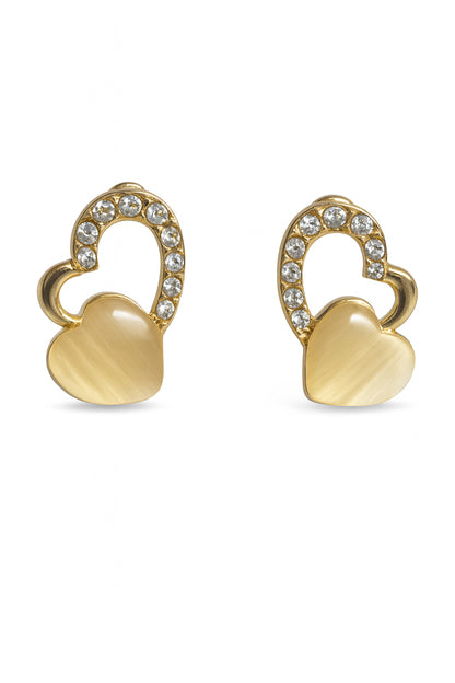 Jewello gold plated floral design with white stone stud chain pendant set for women and girls.