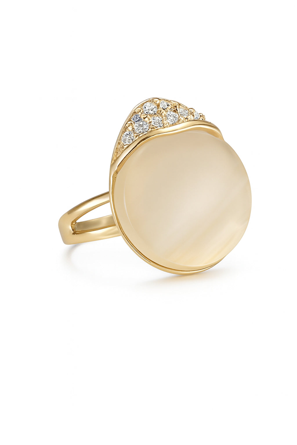 Jewello elegant gold plated with white stone stud earring, finger ring, chain pendant set for women and girls.