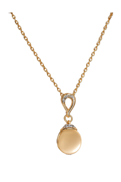 Jewello elegant gold plated with white stone stud earring, finger ring, chain pendant set for women and girls.