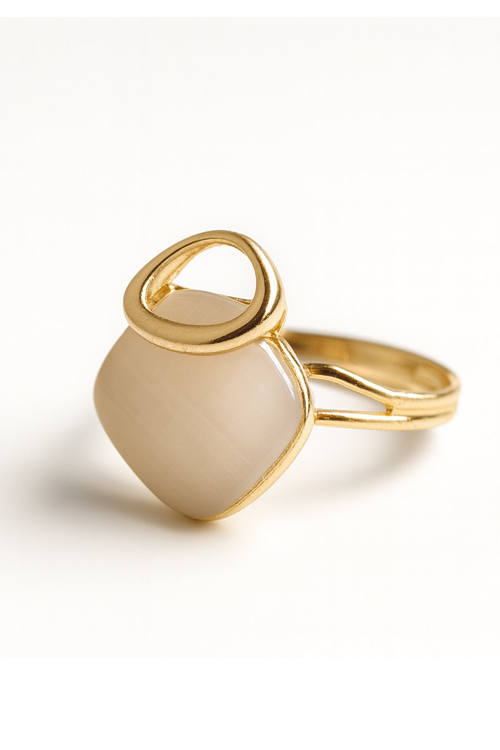 Jewello stylish gold-plated square design with light white stone stud chain pendant set for women and girls.