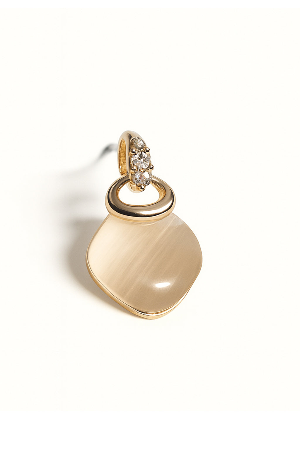 Jewello elegant gold-plated square design with white stone stud pendant chain set for women and girls.