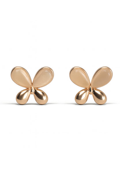 Jewello fashionable gold plated light white stone stud chain pendant set for women and girls.