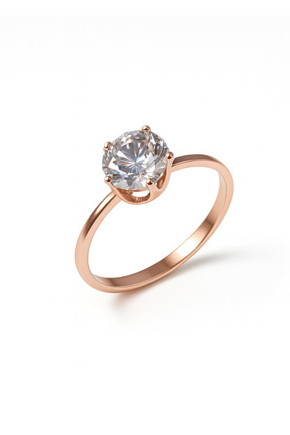 Jewello delicate rose gold-plated floral design with American diamond stud chain pendant set for women and girls.