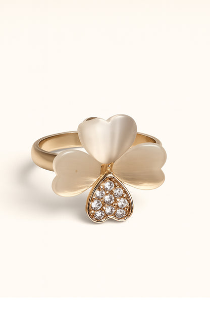 Jewello elegant gold-plated floral design with white stone and American diamond stud chain pendant set for women and girls.