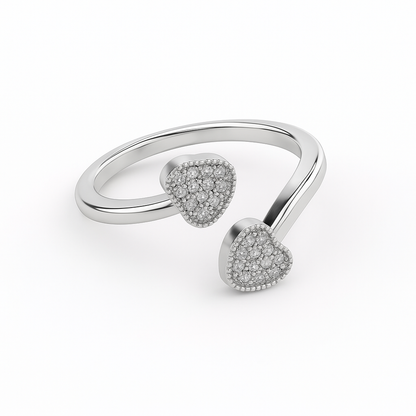 Jewello delicate silver plated and American diamond studded Adjustable finger ring for the women and girls.