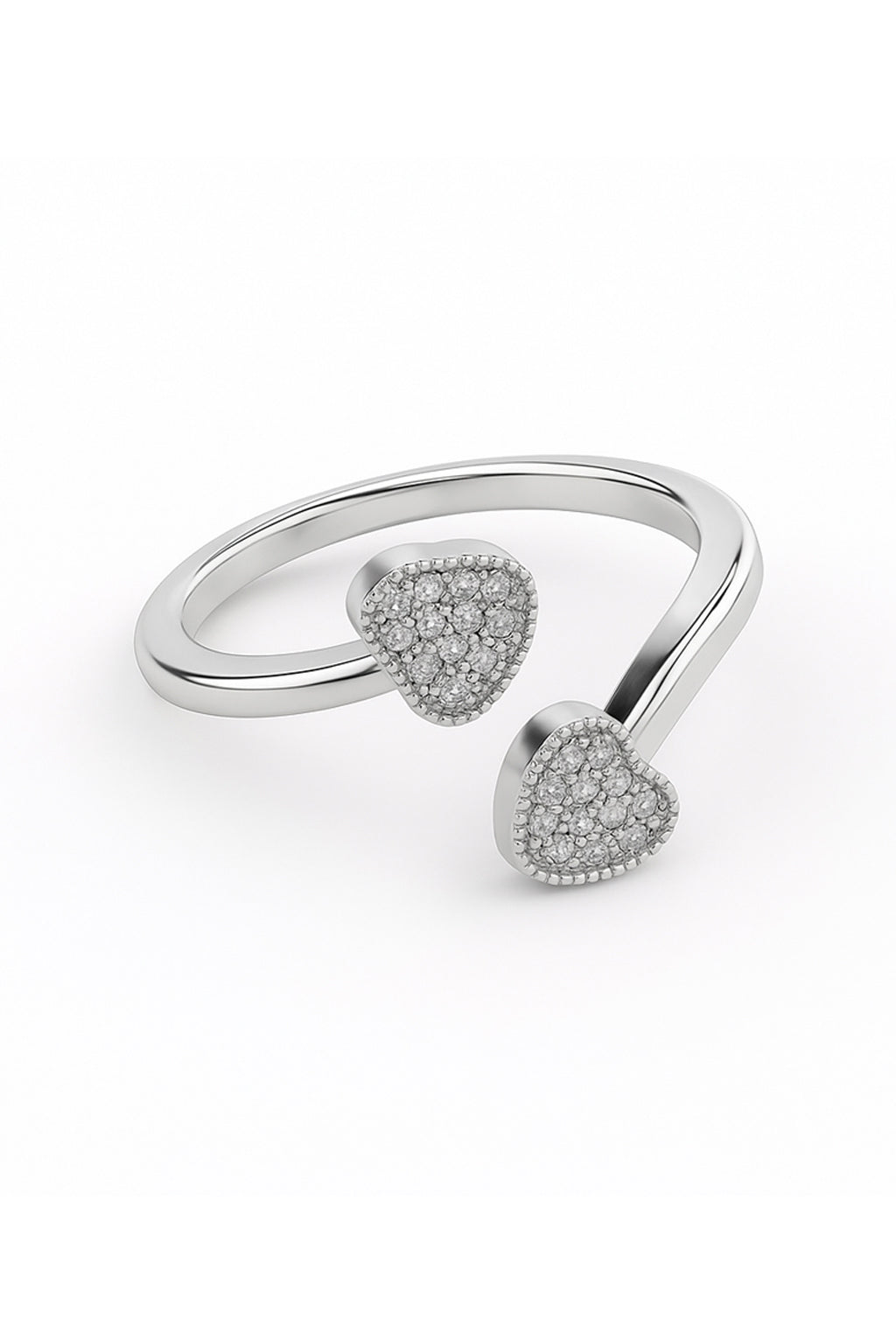 Jewello delicate silver plated and American diamond studded Adjustable finger ring for the women and girls.