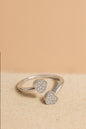 Jewello delicate silver plated and American diamond studded Adjustable finger ring for the women and girls.