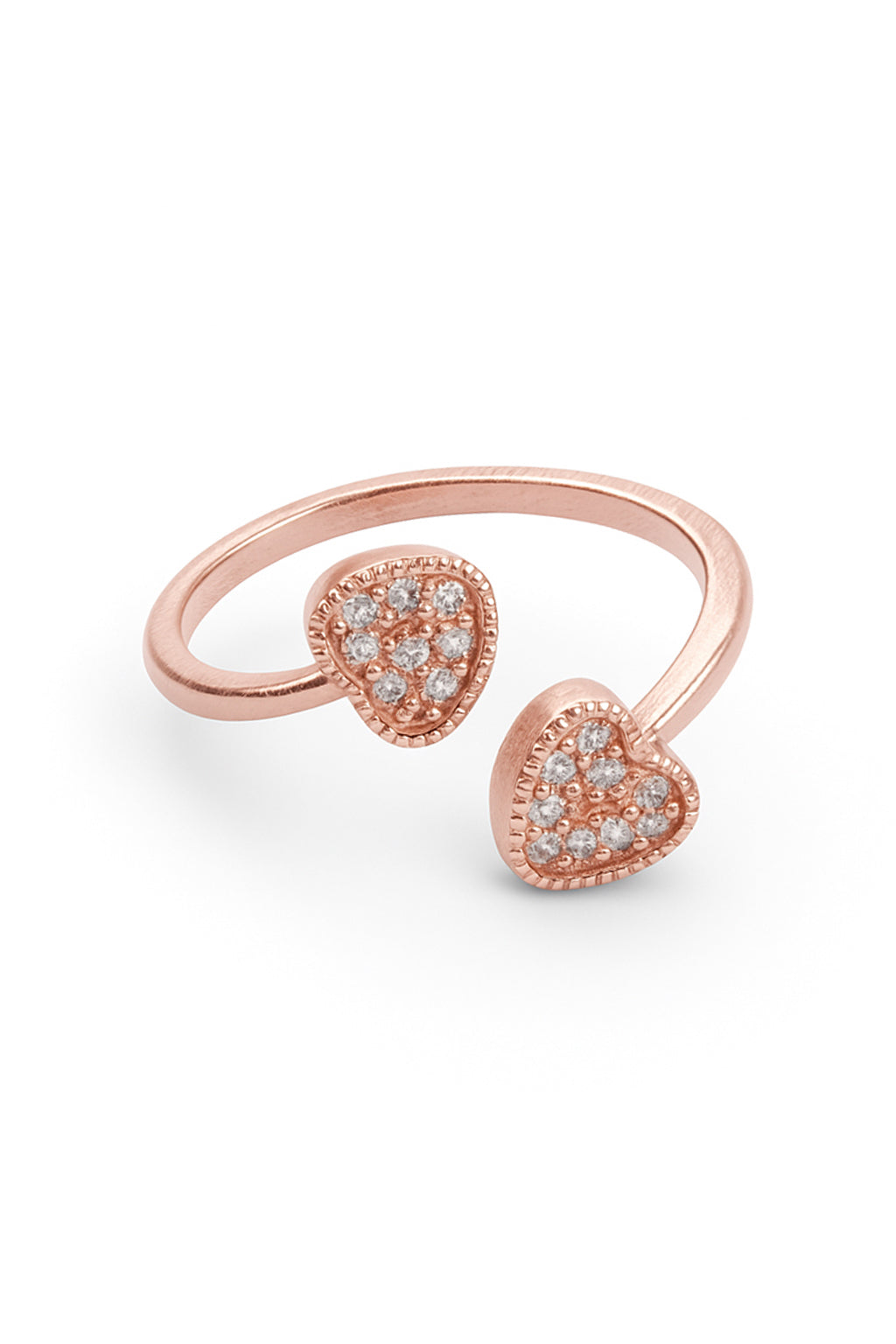 Jewello rose gold plated and studded American diamond illuminating adjustable finger ring for the women and girls.