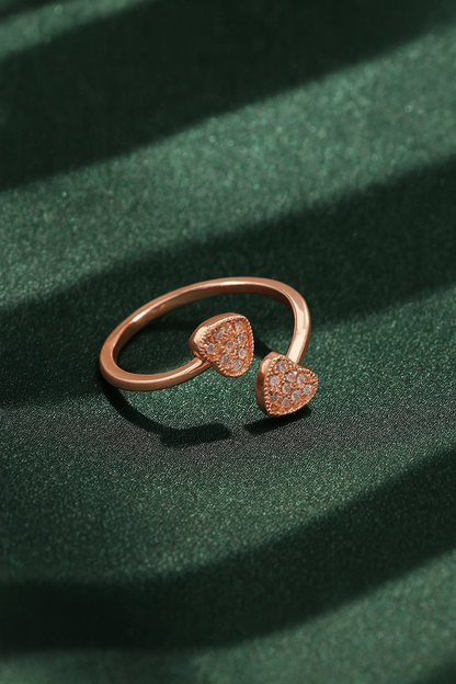 Jewello rose gold plated and studded American diamond illuminating adjustable finger ring for the women and girls.