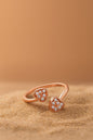 Jewello rose gold plated and studded American diamond illuminating adjustable finger ring for the women and girls.