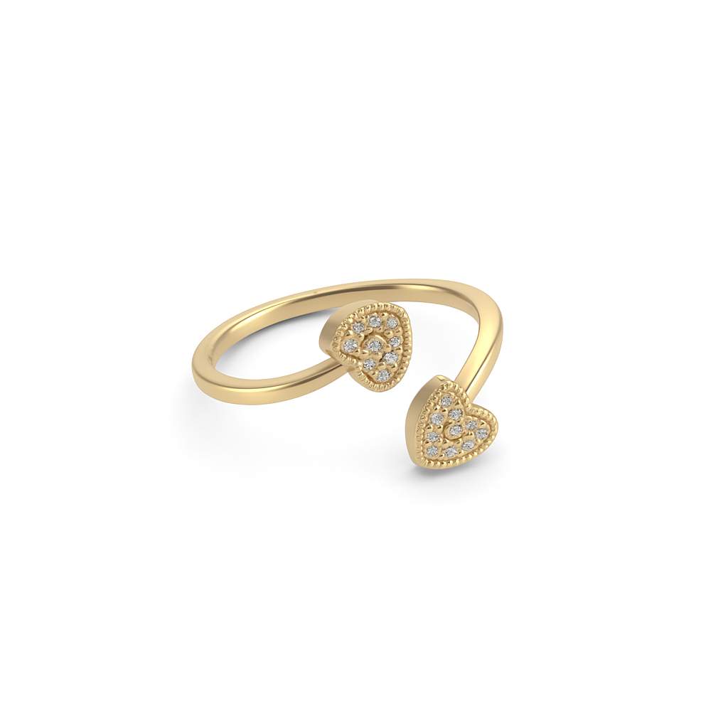 Jewello adorable gold plated and studded American diamond Adjustable finger ring for the women and girls.