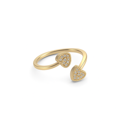 Jewello adorable gold plated and studded American diamond Adjustable finger ring for the women and girls.