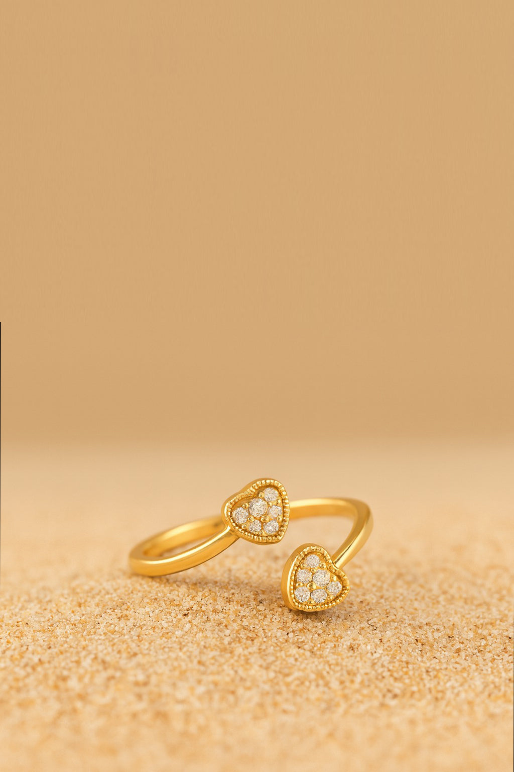 Jewello adorable gold plated and studded American diamond Adjustable finger ring for the women and girls.