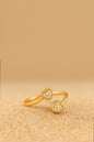 Jewello adorable gold plated and studded American diamond Adjustable finger ring for the women and girls.
