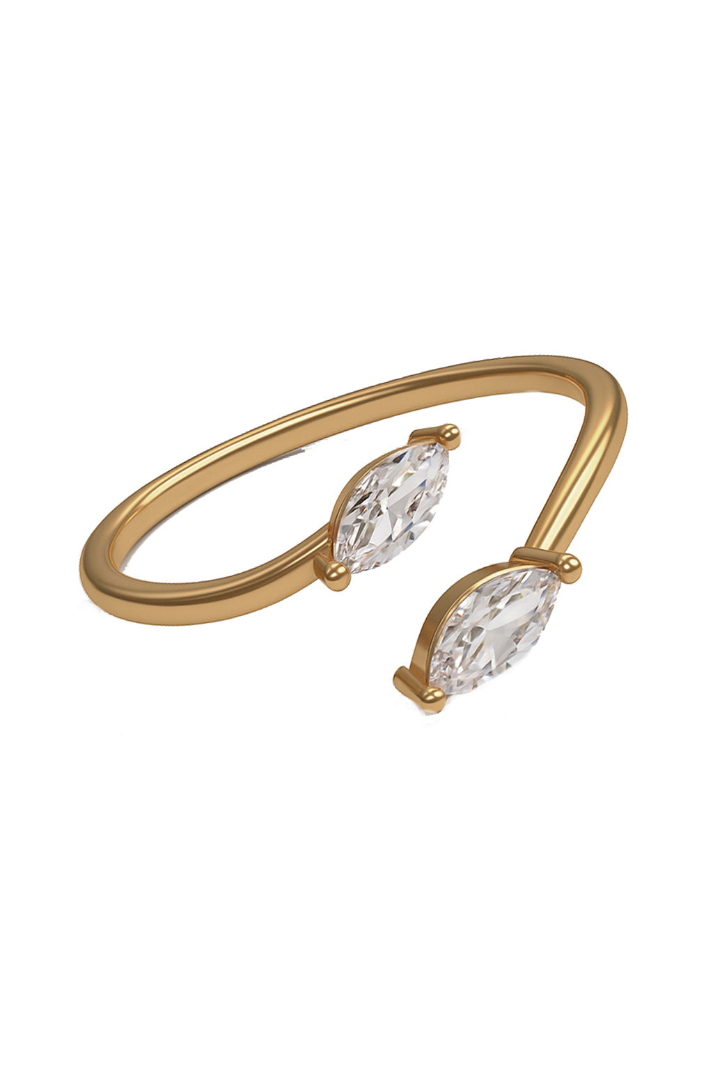 Jewello pretty gold-plated and studded shimmering American diamond Adjustable finger ring for the women and girls.