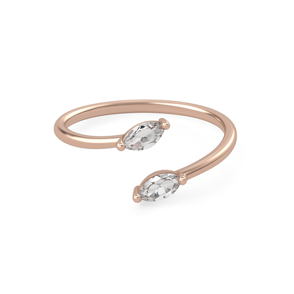 Jewello trendy and adjustable rose gold-plated Adjustable finger ring for the women and girls.