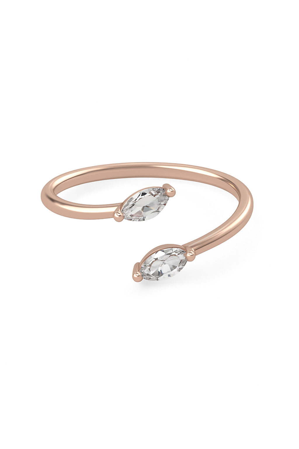 Jewello trendy and adjustable rose gold-plated Adjustable finger ring for the women and girls.