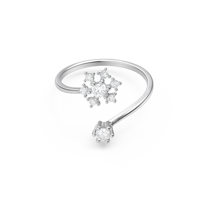 Jewello elegant silver plated and studded American diamond finger ring for the women and girls.