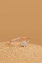 Jewello graceful rose gold-plated floral design with a studded American diamond Adjustable finger ring for the women and girls.