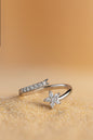 Jewello fancy oxidizes silver floral design with a studded American diamond Adjustable finger ring for the women and girls.