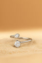 Jewello twinkling silver plated and shimmering studded American diamond Adjustable finger ring for women and girls.