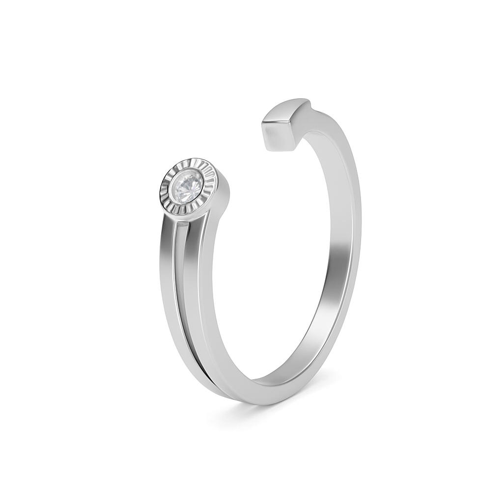 Jewello delicate and trendy silver-plated adjustable finger ring for the women and girls.