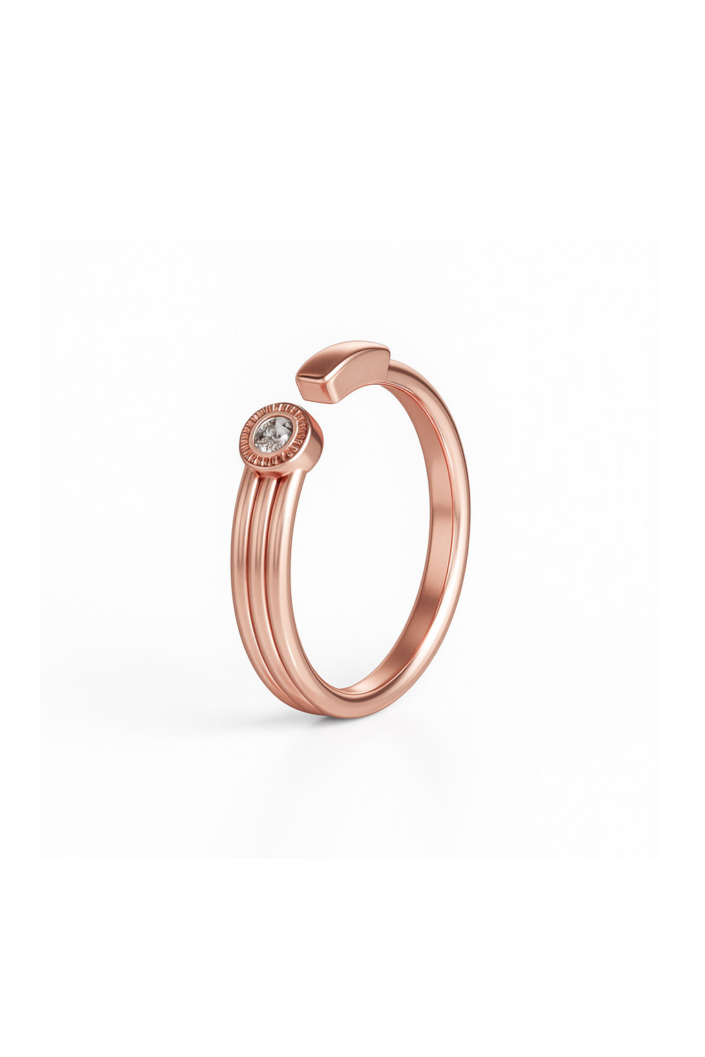 Jewello adorable rose gold plated and studded American diamond Adjustable finger ring for the women and girls.