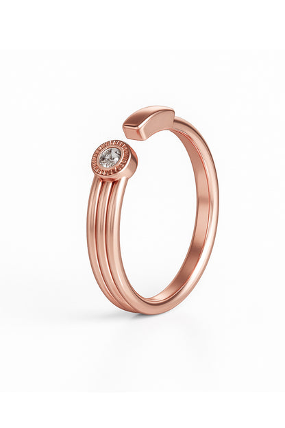 Jewello adorable rose gold plated and studded American diamond Adjustable finger ring for the women and girls.
