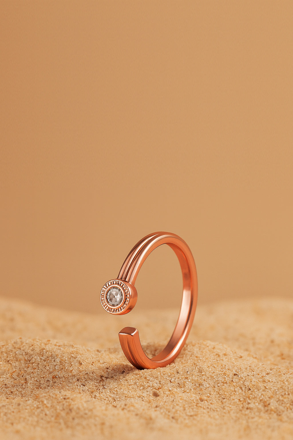 Jewello adorable rose gold plated and studded American diamond Adjustable finger ring for the women and girls.