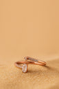Jewello simple glorious rose gold plated and studded American diamond Adjustable finger ring for the women and girls.
