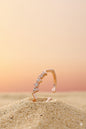 Jewello charming zig-zag rose gold plated and studded American diamond Adjustable finger ring for the women and girls.