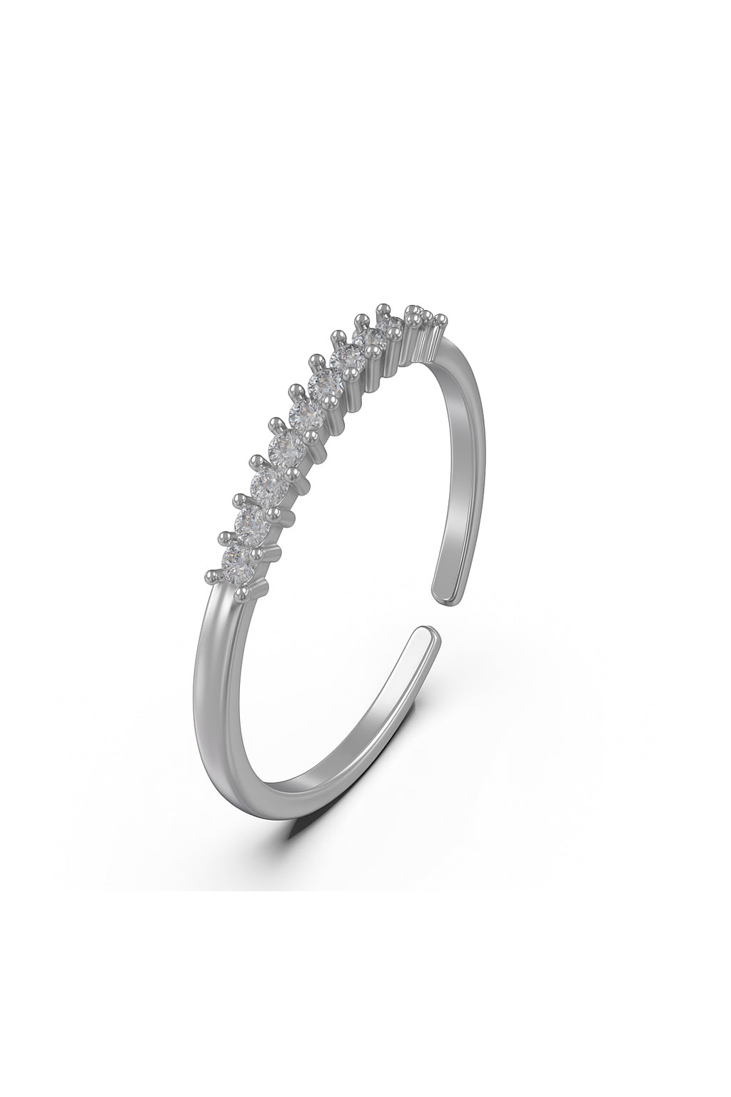 Jewello oxidize silver studded American diamond Adjustable finger ring for the women and girls.