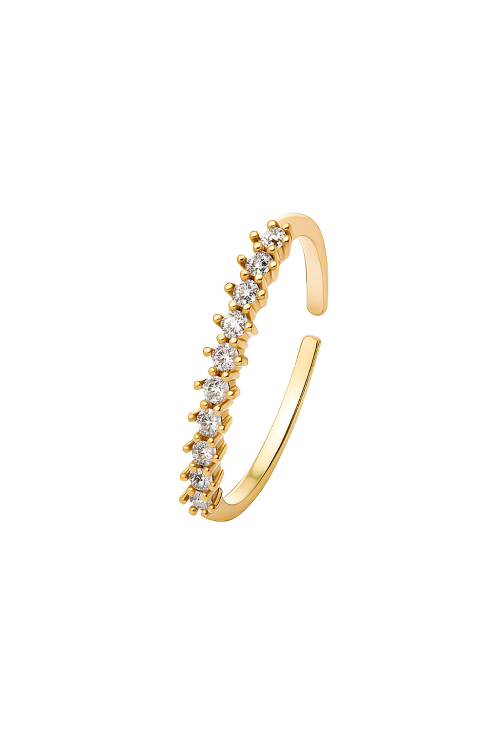 Jewello graceful and trendy gold plated with a studded American diamond Adjustable finger ring for women and girls.