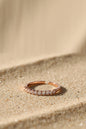 Jewello alluring rose gold plated and studded American diamond Adjustable finger ring for women and girls.