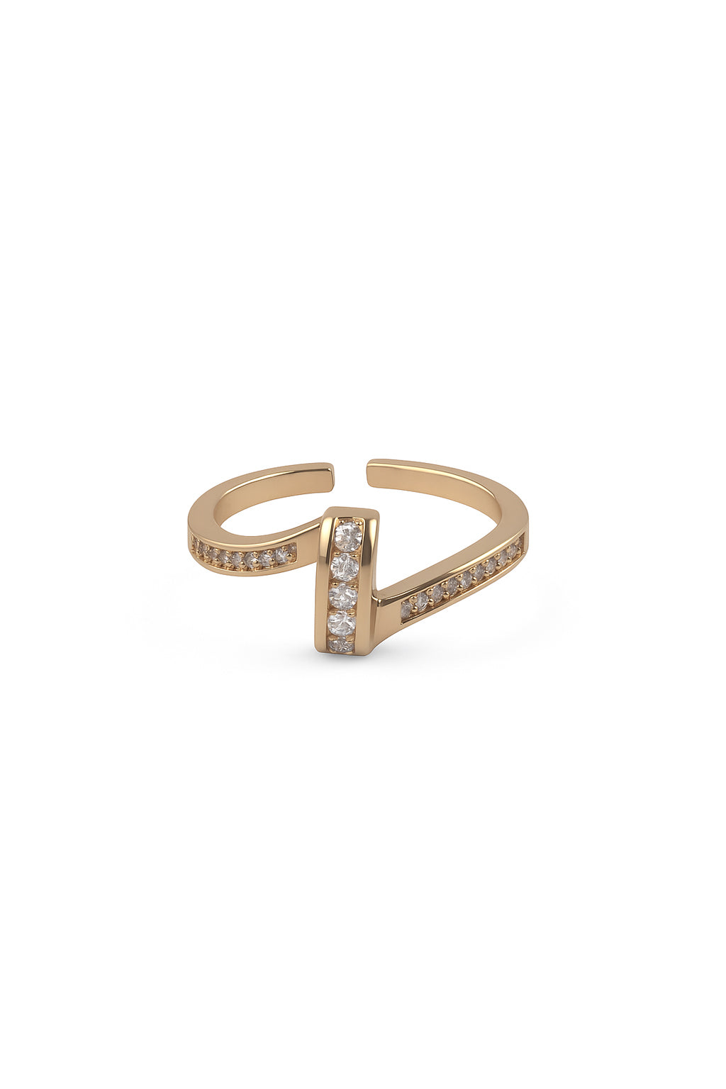 jewello elite gold plated and studded American diamond Adjustable finger ring for the women and girls.