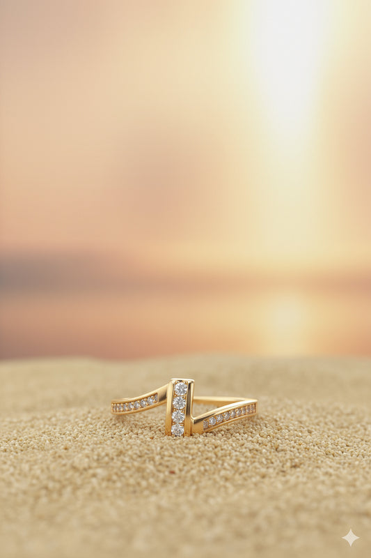 jewello elite gold plated and studded American diamond Adjustable finger ring for the women and girls.
